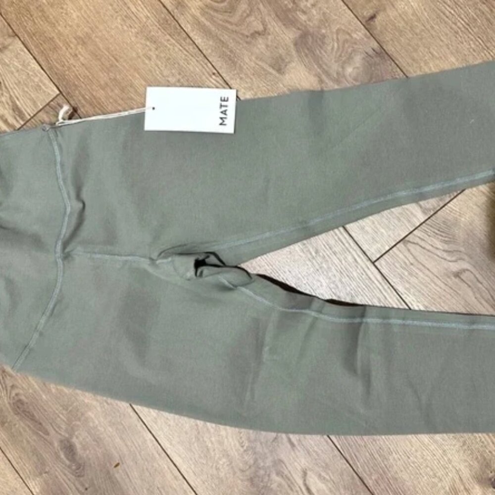 MATE the Label Women’s Organic Stretch Midi Leggings – Sage (S) NWT